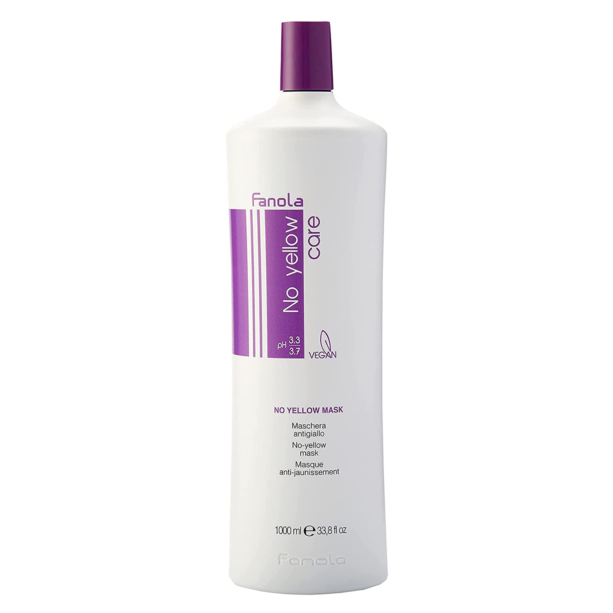 Fanola No Yellow Mask 338 oz - Anti Brass color Depositing Purple Mask - Hair Toner for Blonde, Silver, gray, and Highlighted Ha