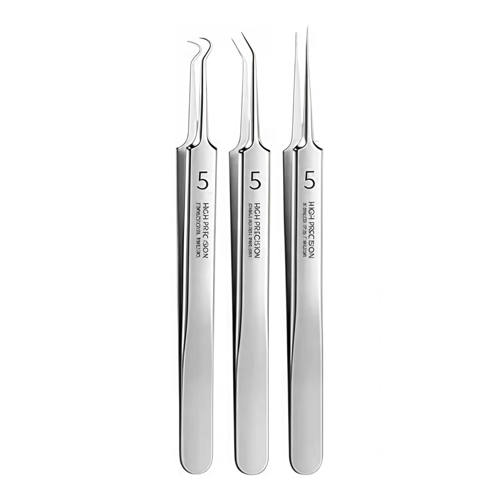 3Pcs Professional Blackhead Tweezer Professional Facial Blackhead Remover Tweezers Precision Extractor Acne Removal Kit Pimple P