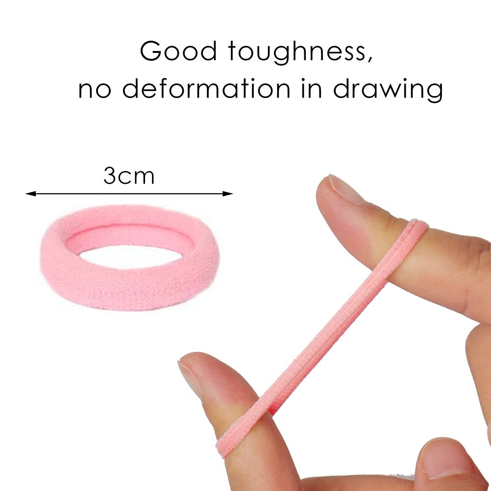 200Pcs Baby Hair Ties, Soft Cotton Toddler Hair Ties for Girls and Kids, 1 Inch Multicolor Seamless Hair Bands for Kids Girls Gi