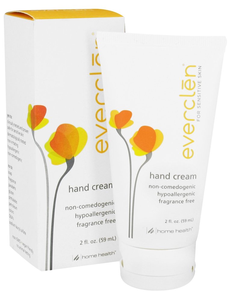 Home Health Everclen Hand Cream - 2 fl oz - Moisturizes Dry Hands, Rejuvenating & Restoring For Sensitive Skin With Essential Oi