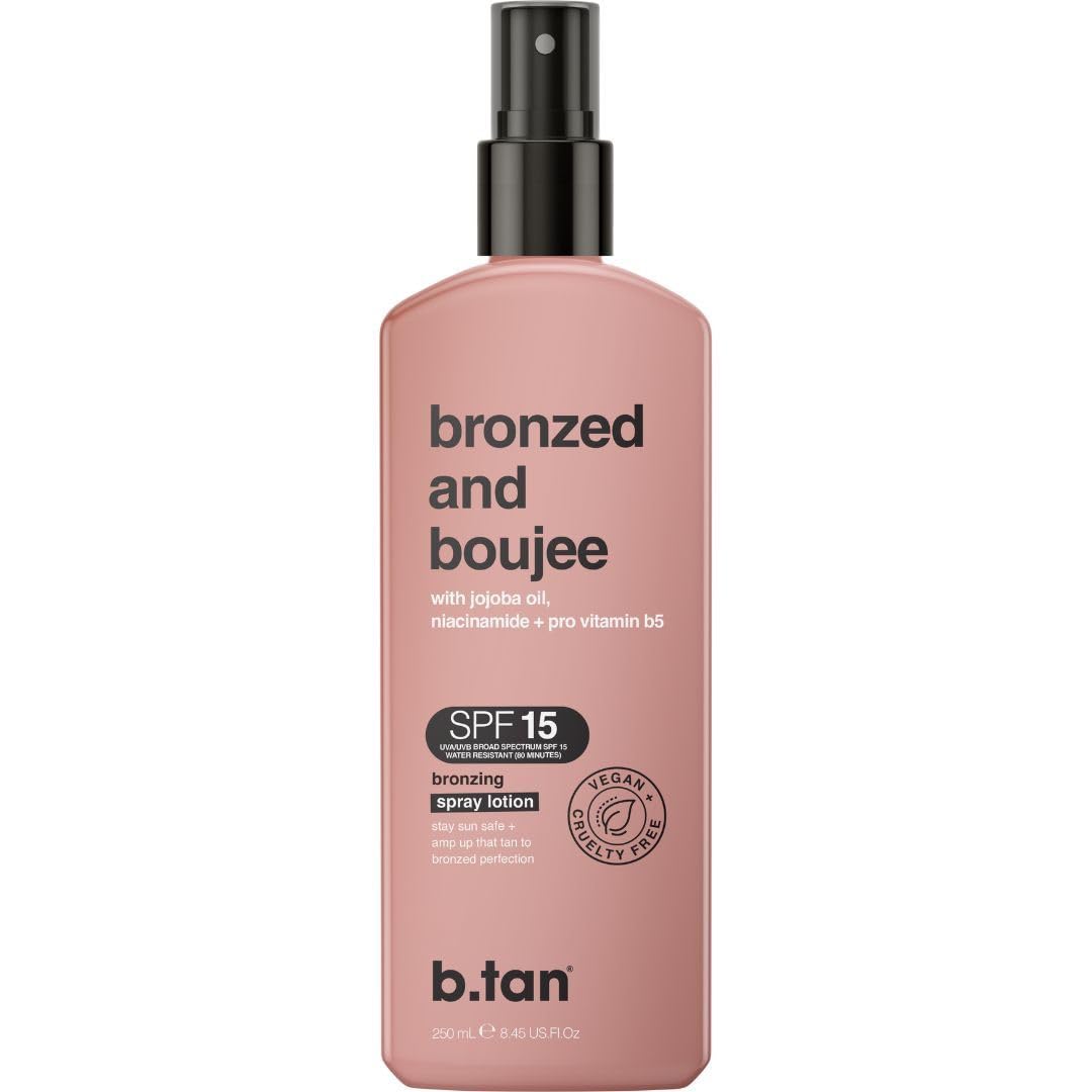 Bronzed and Boujee Spray Lotion SPF 15 by B.Tan for Women - 8.45 oz Lotion