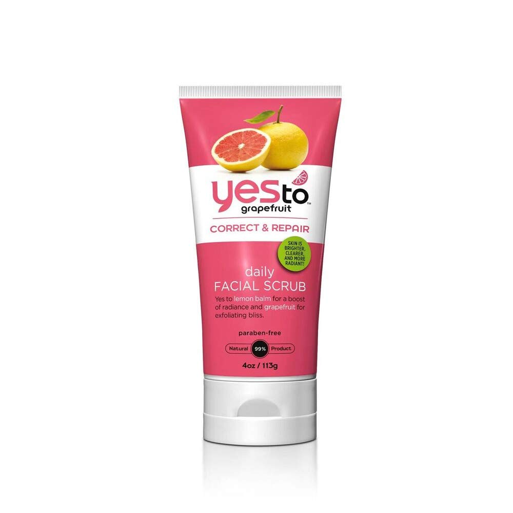 Yes To Grapefruit Daily Facial Scrub & Cleanser, Exfoliating & Restoring Cleanser That Enhances Skins Radiance, With Antioxidant