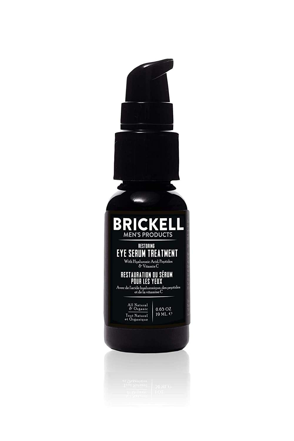Brickell Men's Dark Circle Under Eye Treatment Serum For Men, Natural and Organic Eye Gel to Firm Men's Wrinkles, Reduce Dark Ba