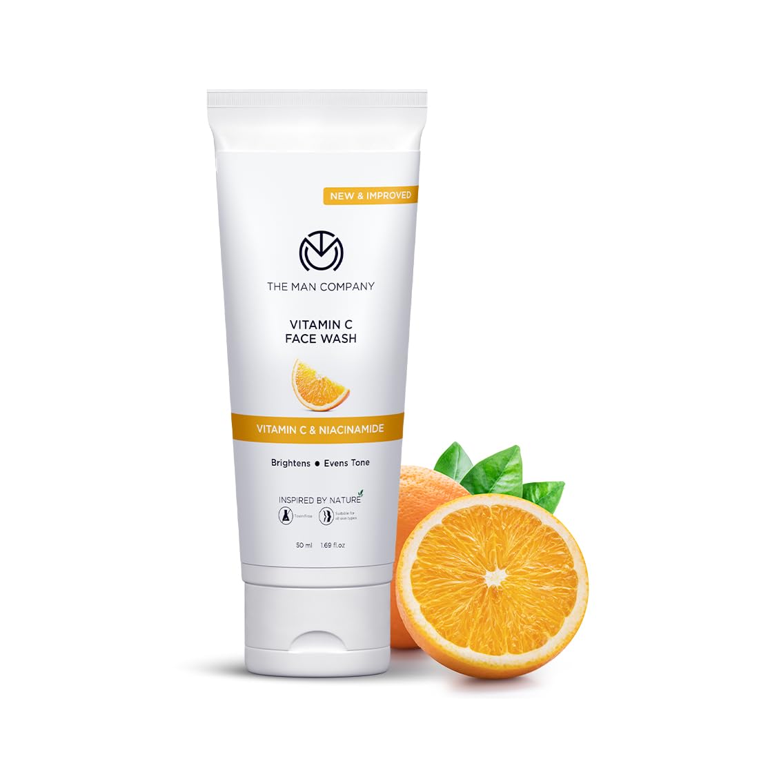 The Man Company Skin Brightening Vitamin C Face Wash 50Ml | Oil Free Look & Instant Glow | Evens Skin Tone & Reduces Dark Spots