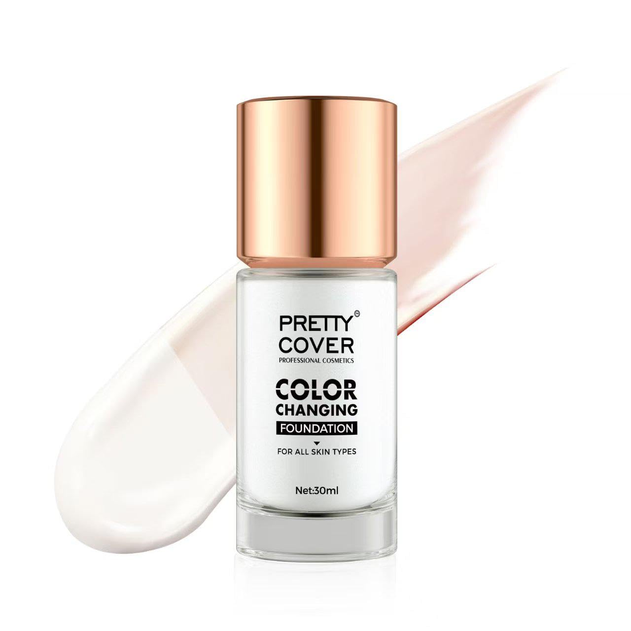 Pretty Cover ToneAdapting Foundation  Lightweight, PhActivated Formula, Hydrating & Buildable Coverage  30Ml