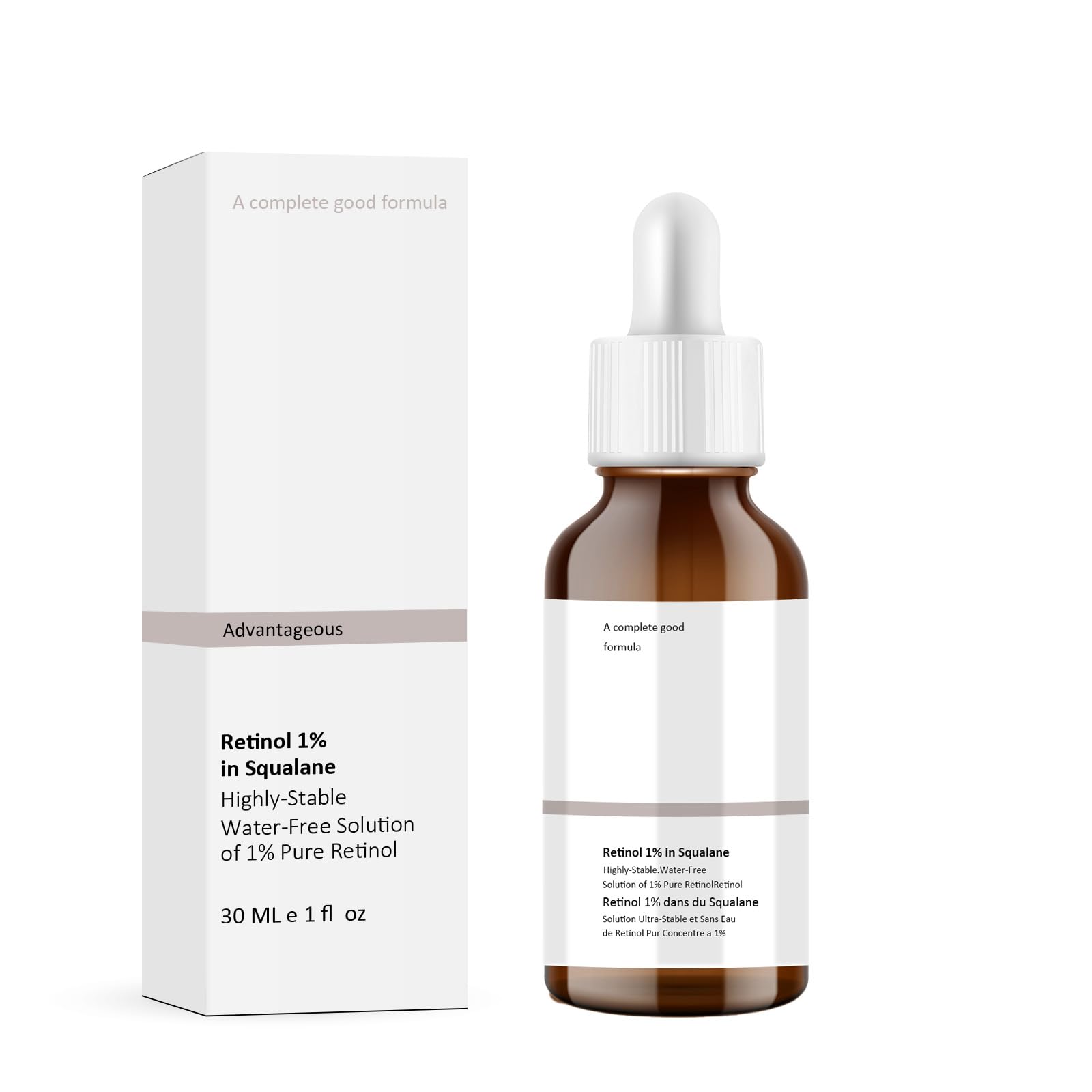 Retinol 1% in Squalane Serum For Face, 30ML Moisturizing Retinol Face Serum For Fine Lines & Acne, Retinol Serum For Dry Skin.