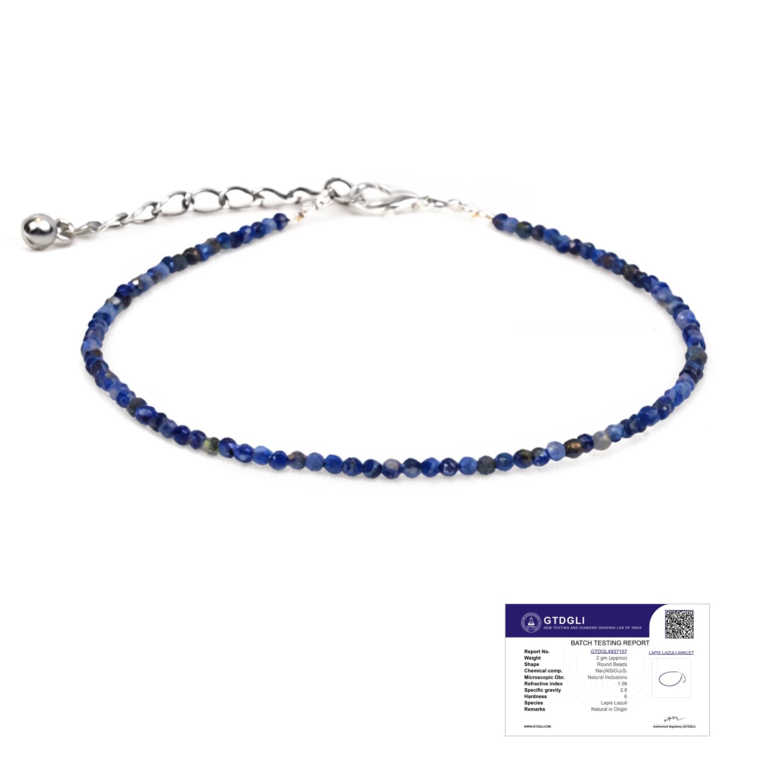 Astrotalk Lapis Lazuli Anklet | Reduces Guru Dosh, boosts clarity, protects from Evil Eye | Anklet for Women | Jewellery for Women | Gift for Woman