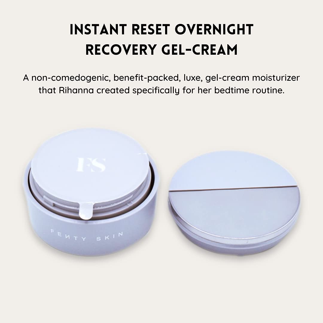 Fenty Skin Instant Reset Overnight Recovery Gel-Cream - Hydrating Night Face Moisturizer with Hyaluronic Acid, Facial Skin Care