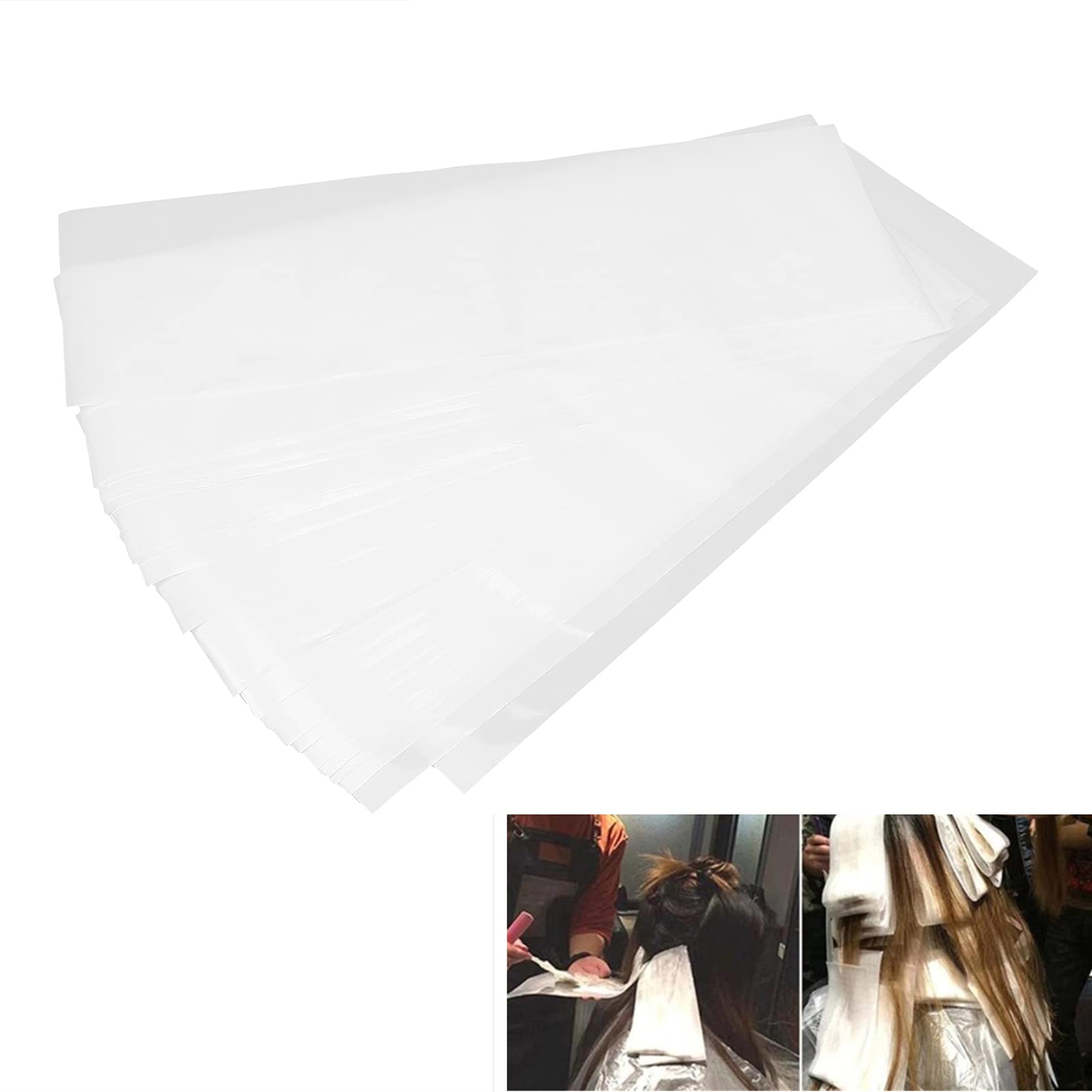 100Pcs Hair Coloring Plastic Paper Meche Strips Professional Hair Coloring Sheet Hair Highlighting Strips Reusable Perming Dyein