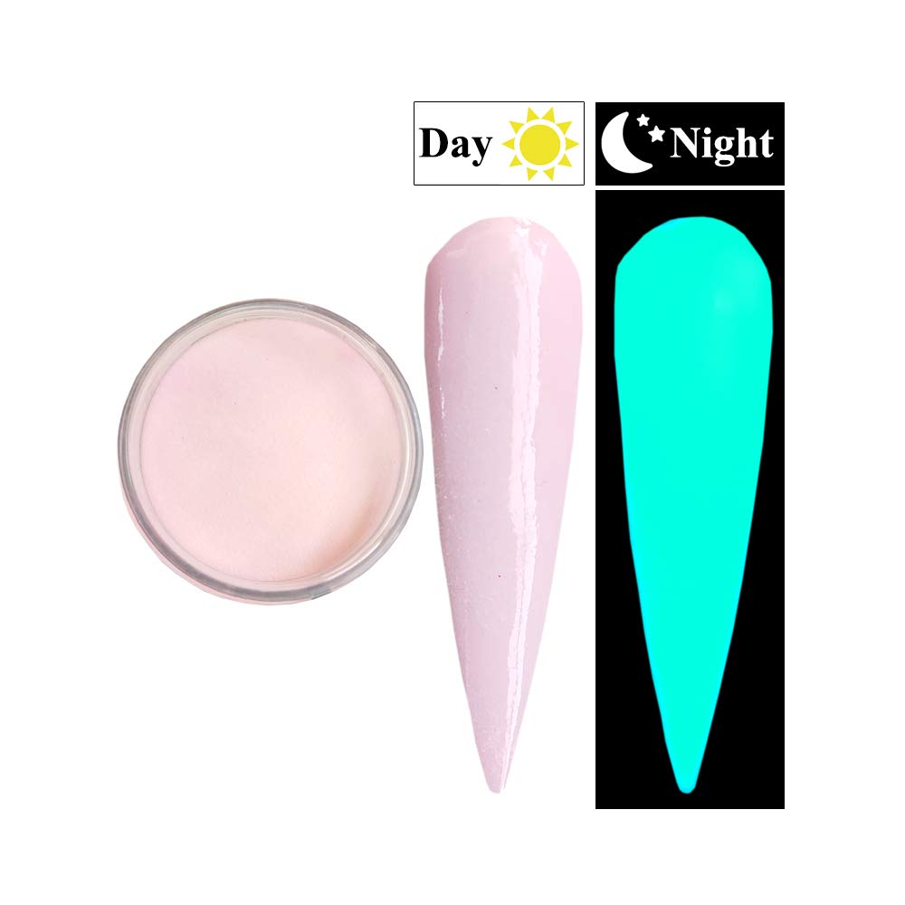 Glow in the dark Pink Acrylic Nail Powder for French Nail Art 1OZ