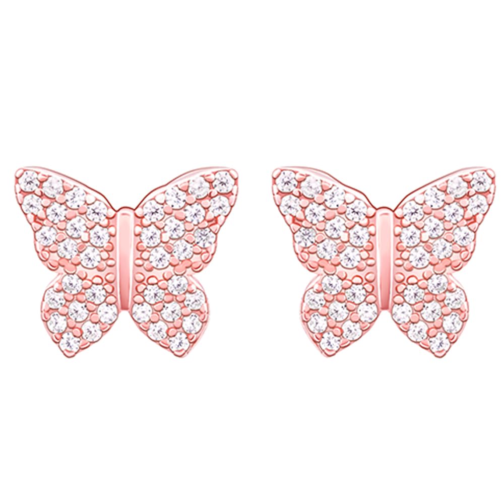 Giva 925 Silver Rose Gold Skipper Butterfly Earrings| Drops To Gift Women & Girls | With Certificate Of Authenticity And 925 Sta