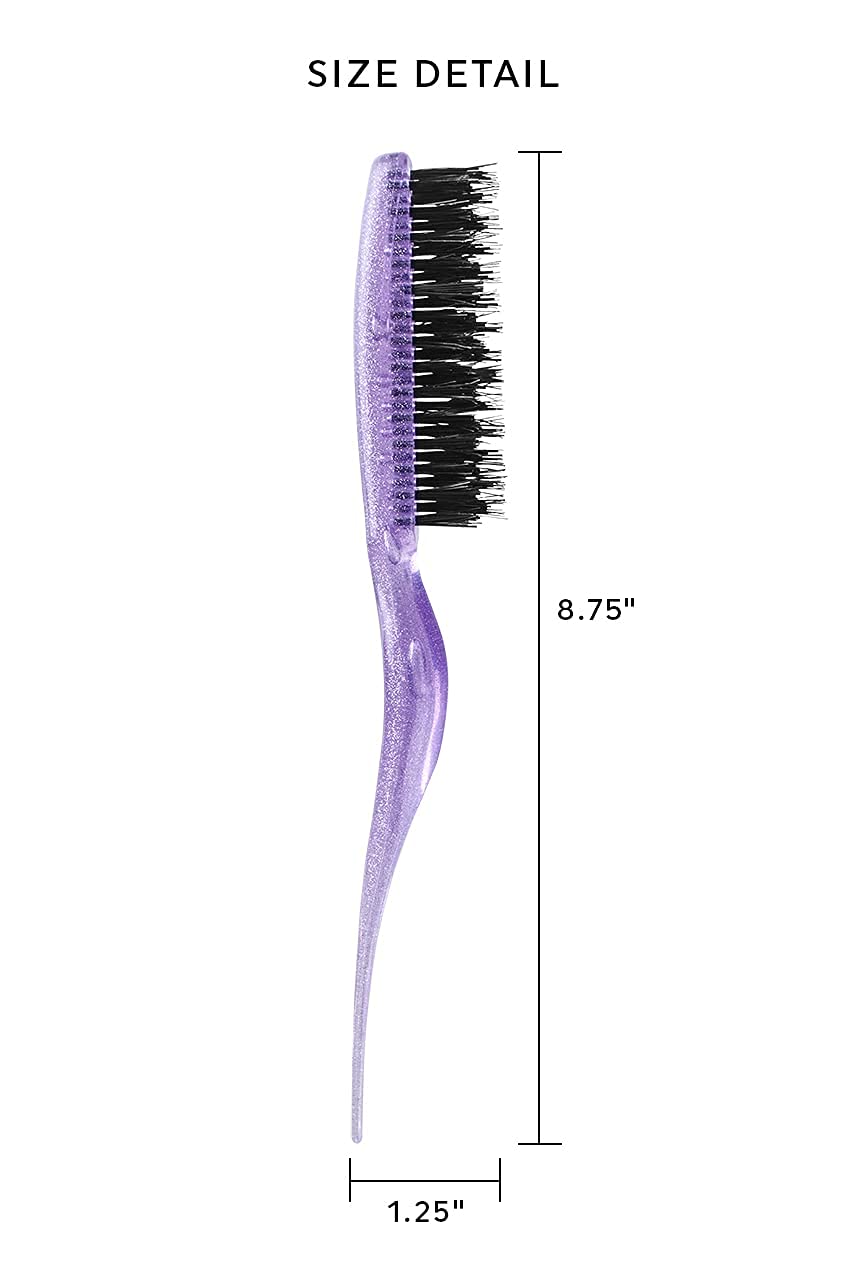 Cricket Amped Up Teasing Hair Brush For Volume, Backcombing, Lifting, Styling, And Sectioning Hair, Sparkle Purple