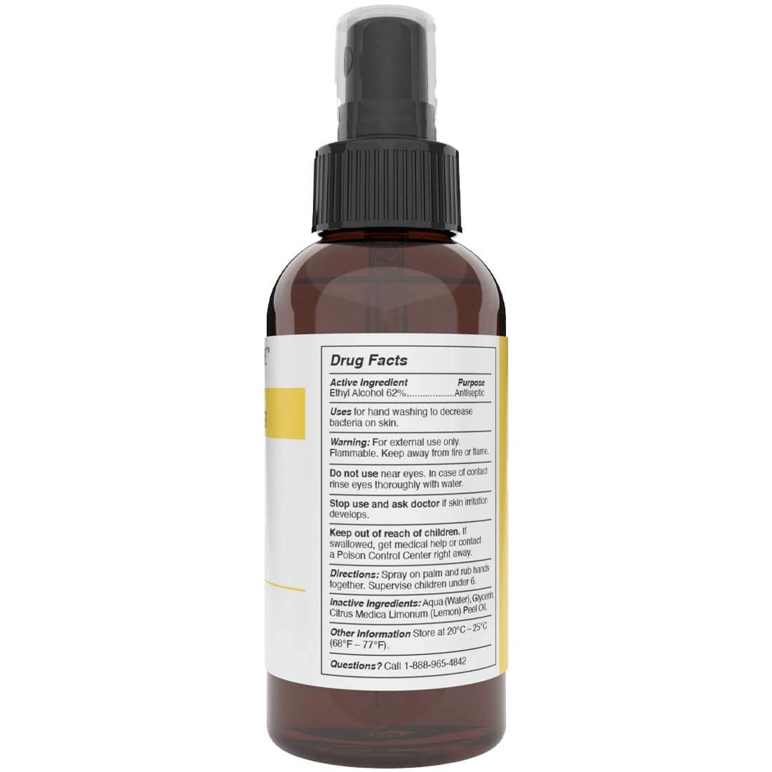 Hand Cleaning Spray By Olivia Care - Infused with Cleansing Lemon Essential Oils - Germ-Killing, Portable, Moisturizing - Remove