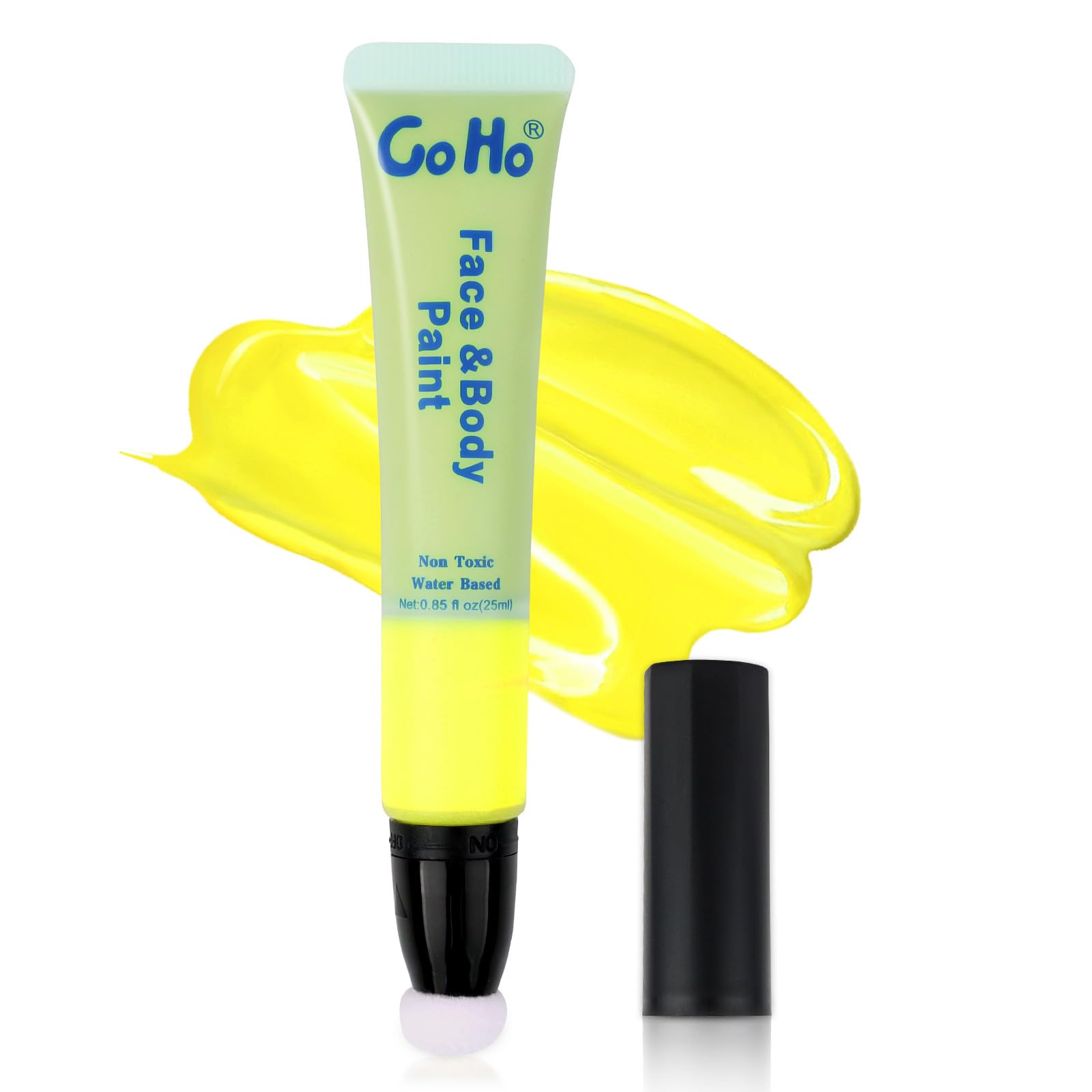 Go Ho Yellow Face Paint Stick,Water Based Cream Yellow Body Paint Washable Easily,Highly Pigmented,Covers Oil-Free,Halloween Cos