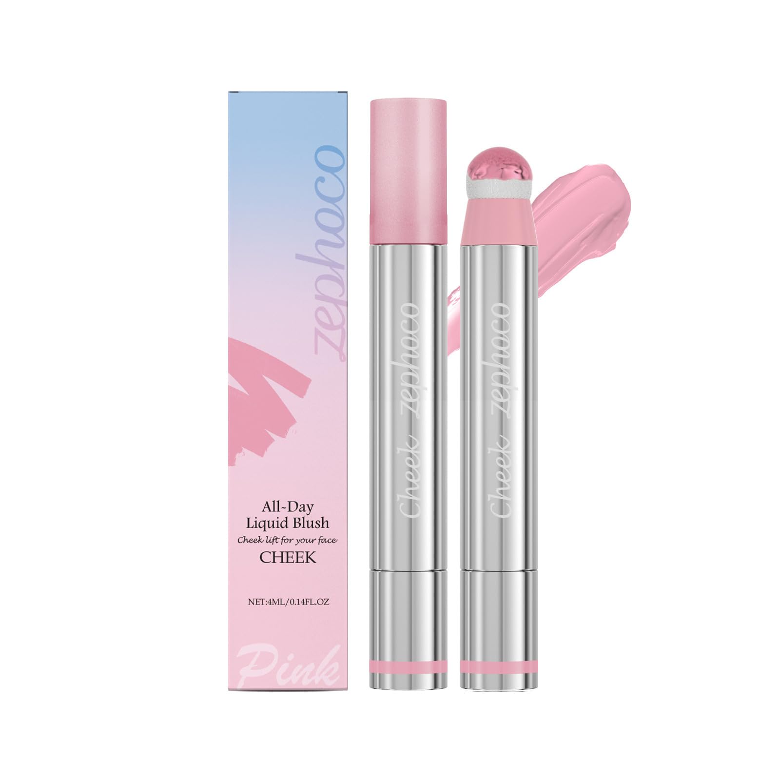 CCbeauty STAYON Liquid Blush For Cheeks, Lightweight Cool Toned Blushing, Peach Face Blush Stick, Lip Liner Stain, LongLasting