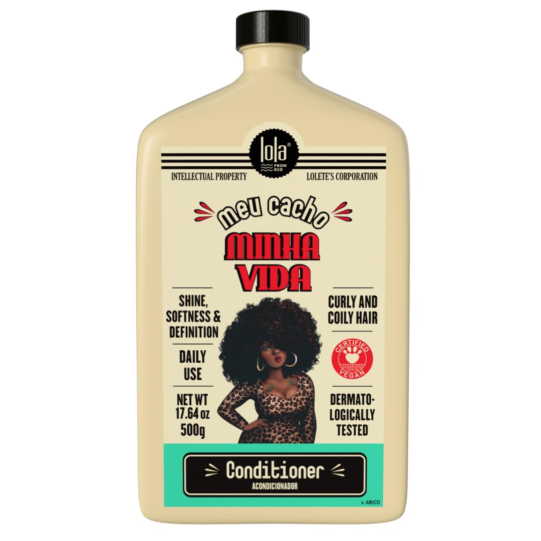 Lola From Rio - Meu Cacho Minha Vida - Hair Conditioner, Nourishes, Frizzy, Dehydrated, Brittle Curly Hair 17.6 Oz