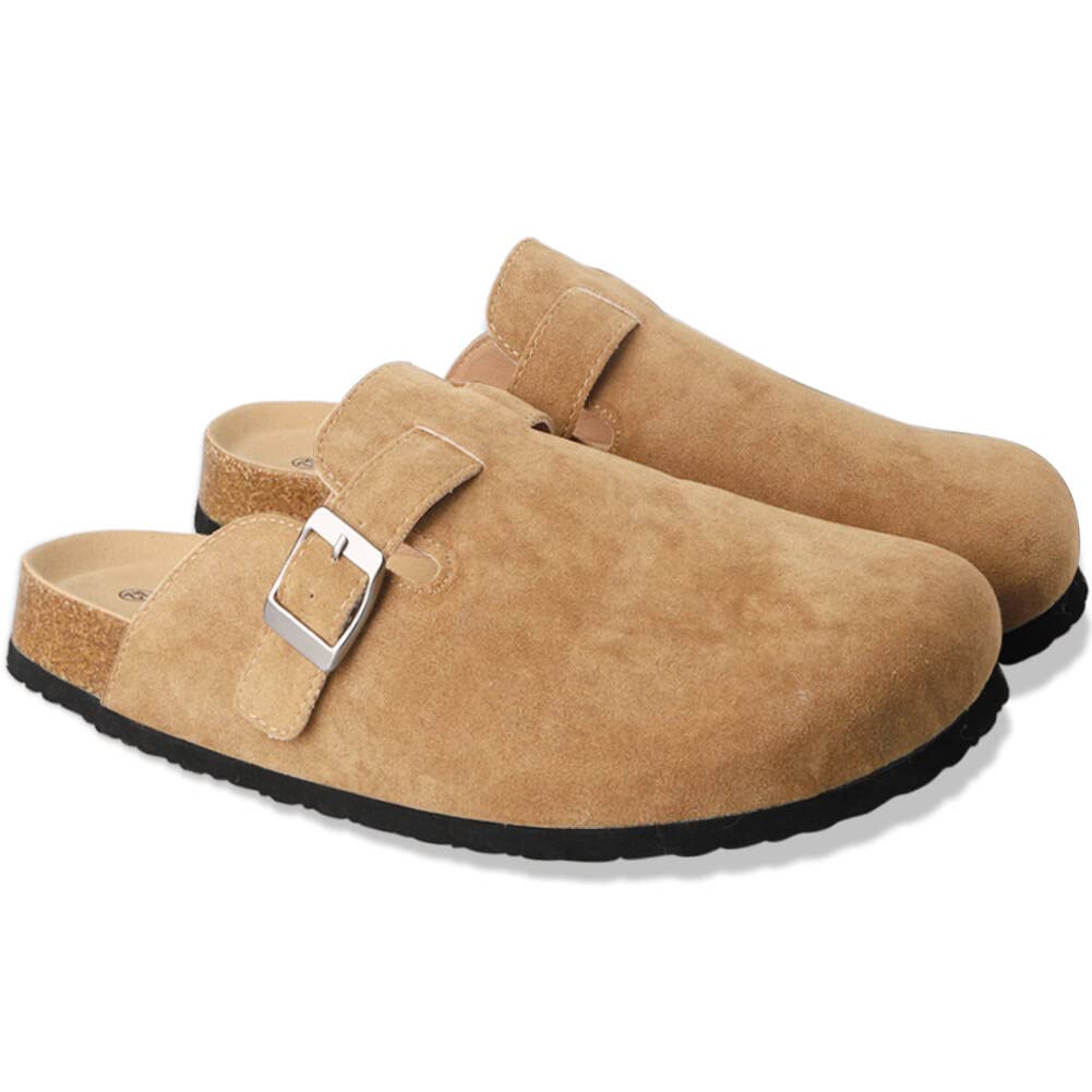 Boston Clogs For Women Boston Clogs Dupes Suede Soft Leather Clogs Classic Cork Clog Antislip Sole Slippers Waterproof Mules Hou