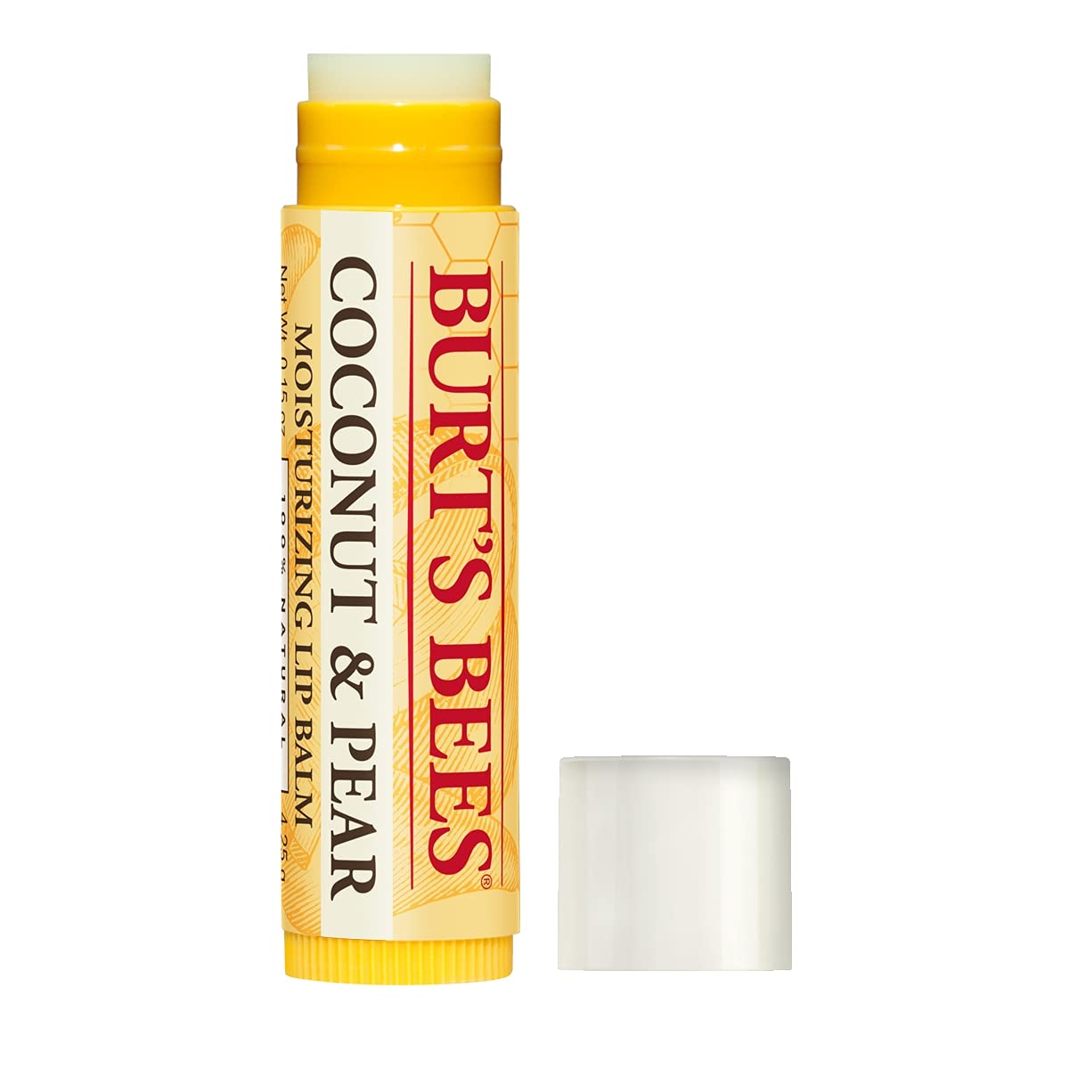 Burt 'S Bees 100% Natural Moisturizing Lip Balm, Coconut & Pear With Beeswax & Fruit Extracts, 4 Tubes