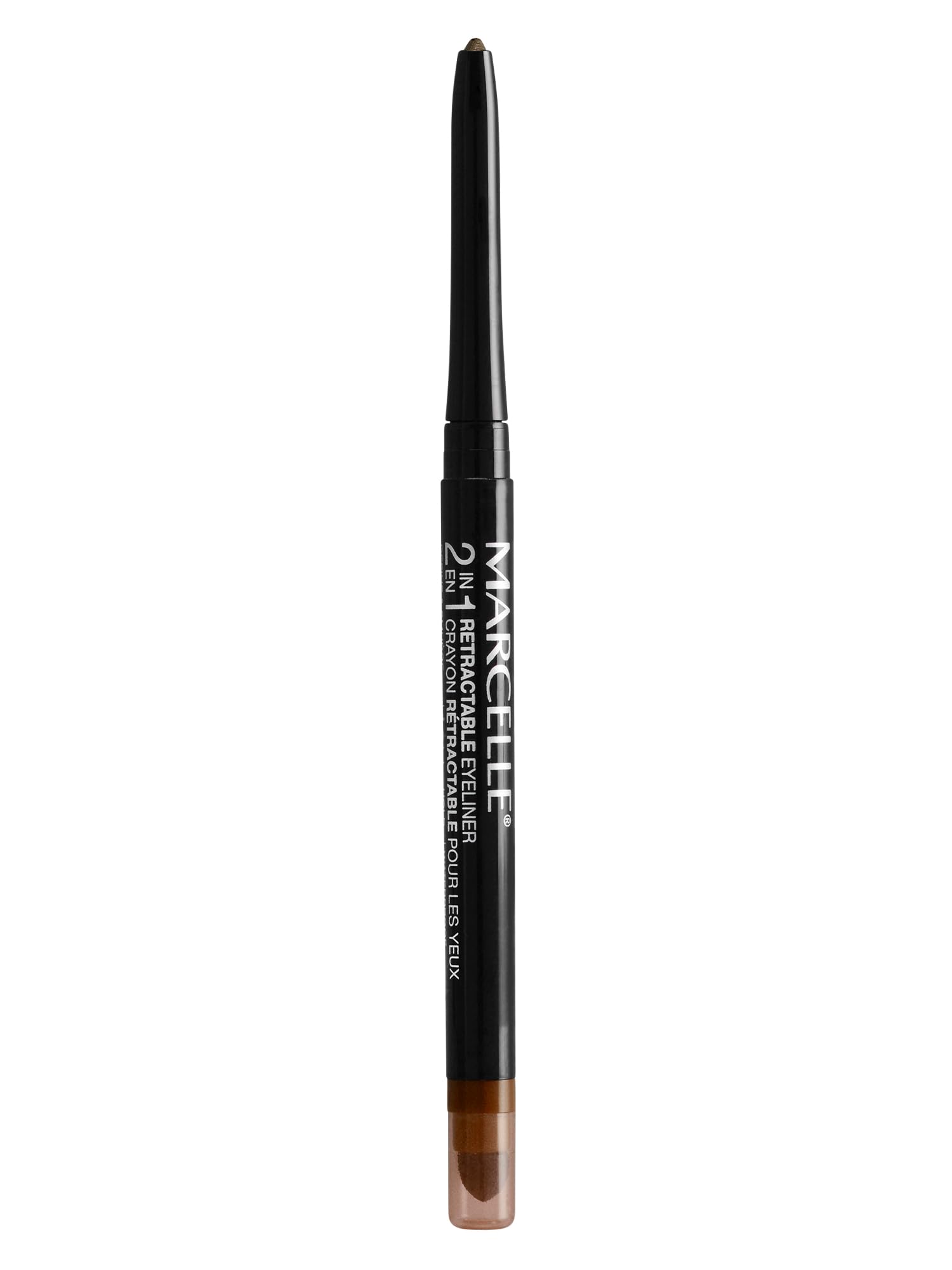 Marcelle 2-In-1 Retractable Eyeliner, Copper, Waterproof, Easy-To-Smudge, Smokey Eye, Long-Lasting 12H, Fragrance-Free, Hypoalle