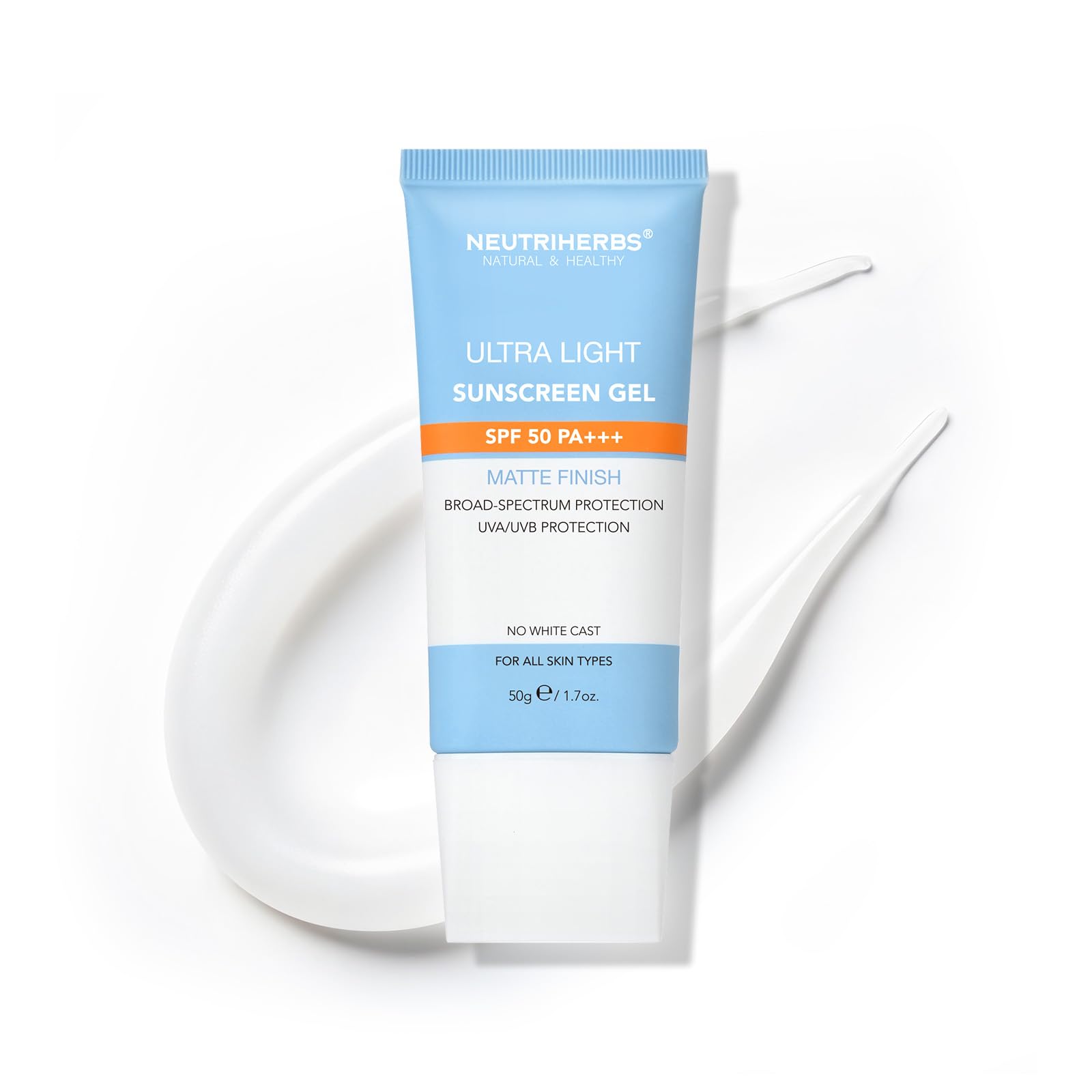 NEUTRIHERBS Sunscreen Gel SPF 50 with Vitamin C, Lightweight Sun Protector