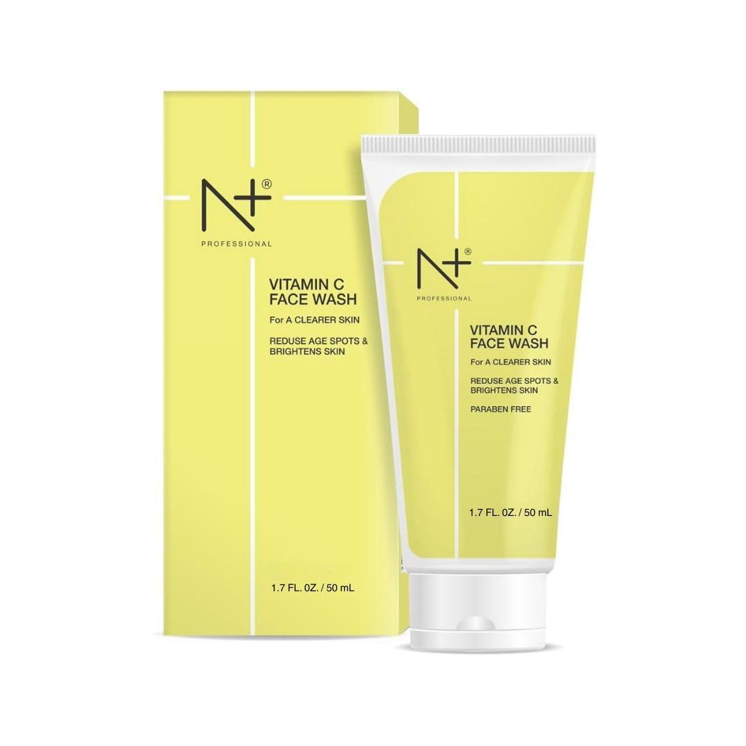N+ Professional Vitamin C Face Wash, Brightening, Pore Cleansing, Paraben Free, For All Skin Types, 50 Ml