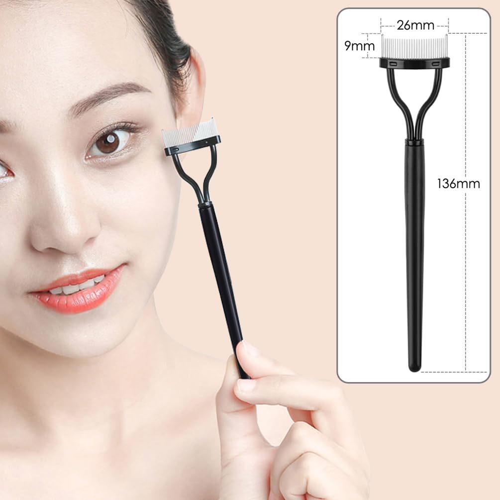 KINGMAS Eyelash Comb Separator, Eye Lash Separator Eyelash Definer Mascara Comb Applicator With Cover - Arc Designed