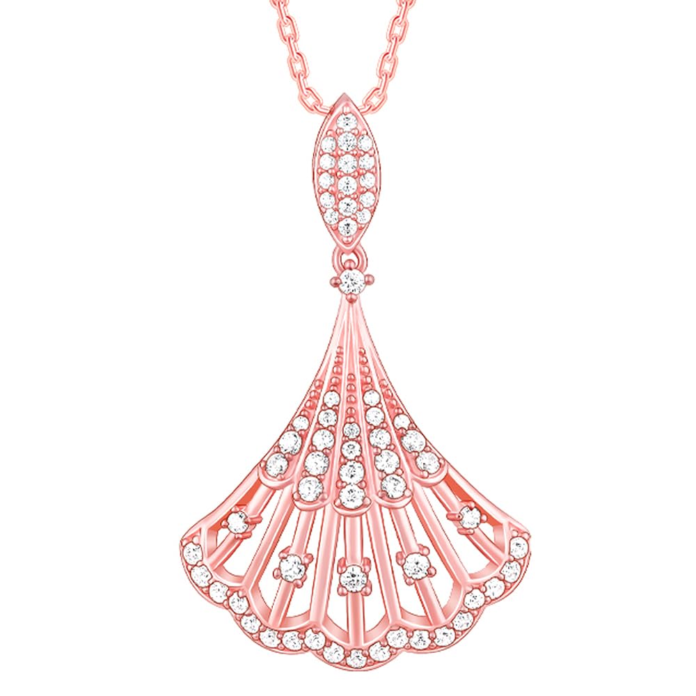 Giva 925 Silver Rose Gold Seashell Pendant With Link Chain| Necklace To Gift Women & Girls | With Certificate Of Authenticity An