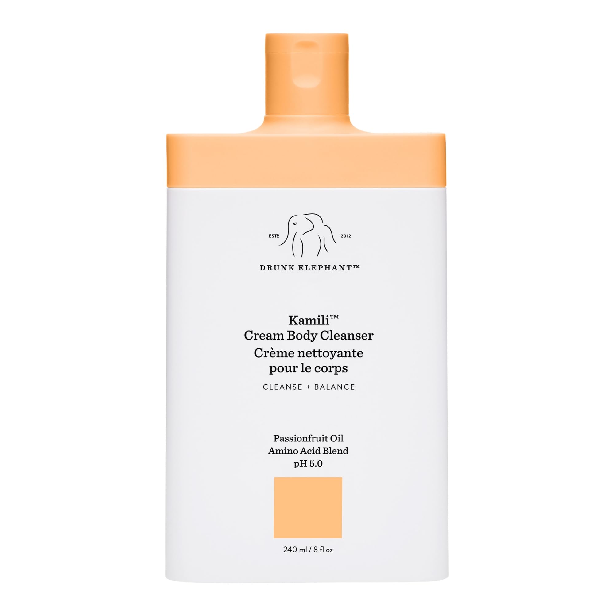 Drunk Elephant Kamili Cream Body Cleanser - 240 ml/8 fl oz - Sulfate-Free Body Wash - Clean Clinical Skincare - Cruelty-Free - F