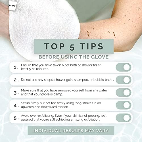 Wildpier Beauty Exfoliating Glove 2 Pack Mitt Body Scrub For Bath Shower Spa Hand Exfoliator Gloves, Dead Skin Cell Remover, Pla