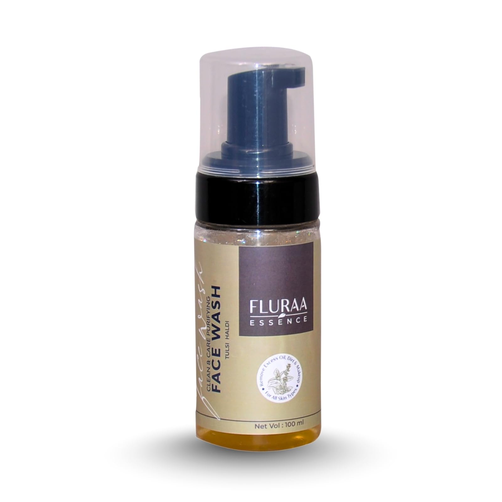 Fluraa Clean & Care Purifying Foaming Face Wash - With Tulsi, Haldi & Chandan | Anti Acne Gentle Foaming Cleanser Moisturizes Sk