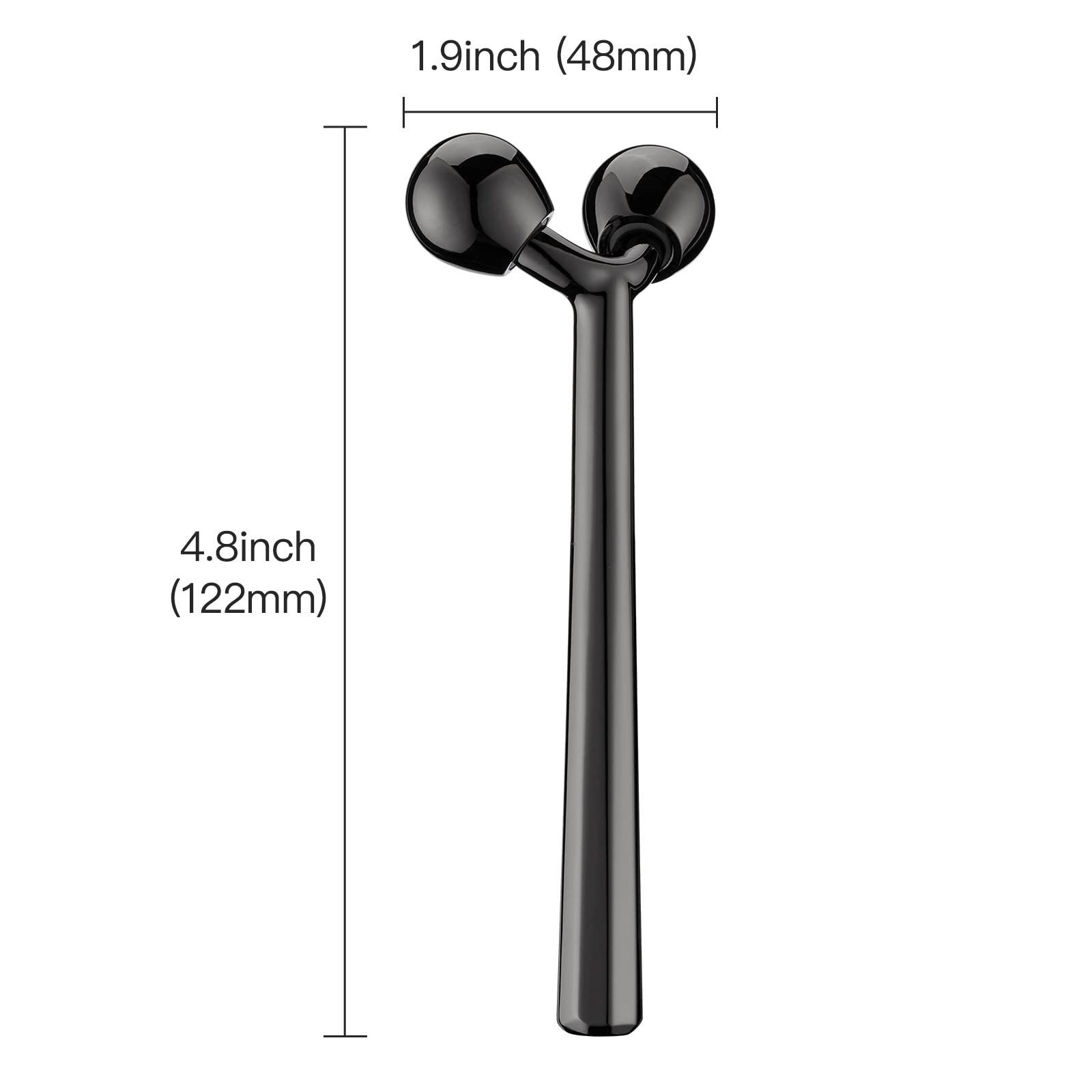 Tekson Face Roller, Facial Metal Massager, Massage Tool for face (Black)