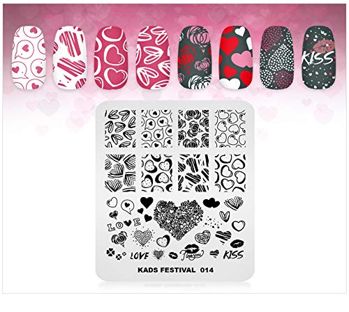 Kads Nail Art Image Stamping Plates Valentine'S Day Love Heart Diy Manicure Template Image Plate For Nail (Fe014)