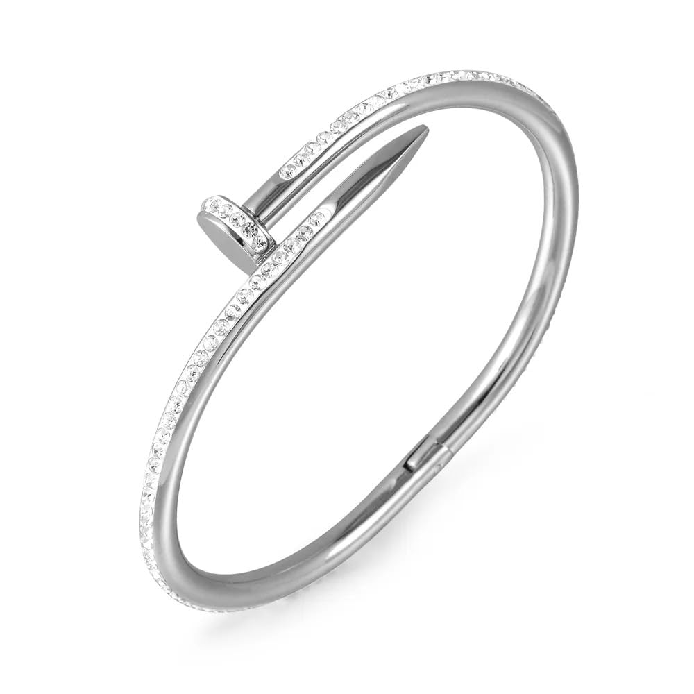 MEENAZ bracelet for women Bangles for women hand Stylish American Diamond Bracelet for girls Nail Silver Kada for Women Accessor