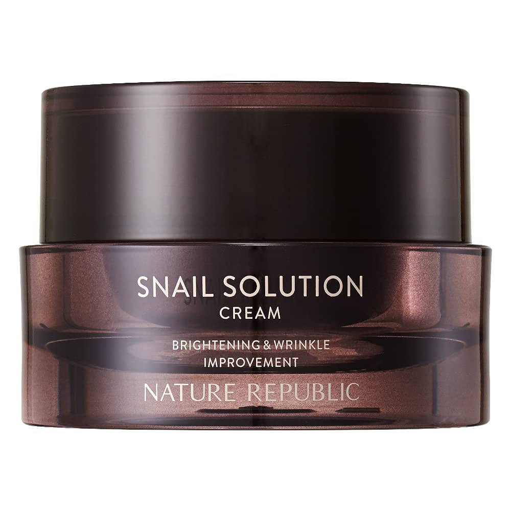 Moisturizing Snail Solution Cream - Nature Republic Korean Skin Care Texture Wrinkles Fine Lines Improving Elasticity Strengthen