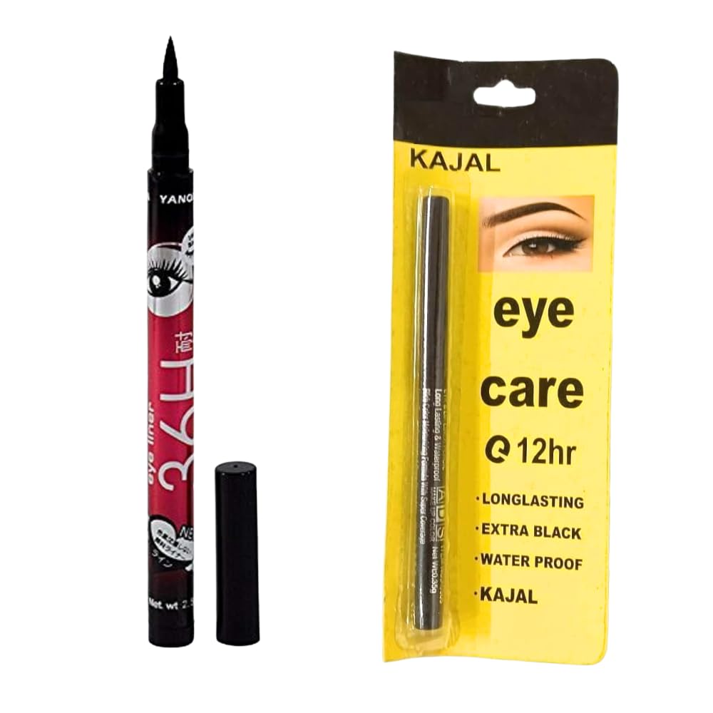 Black Kajal Pen | 12Hr Long Lasting Waterproof Eyeliner | Extra Black Smudge Proof Eye Care Kajal | Smooth Matte Finish | For Wo