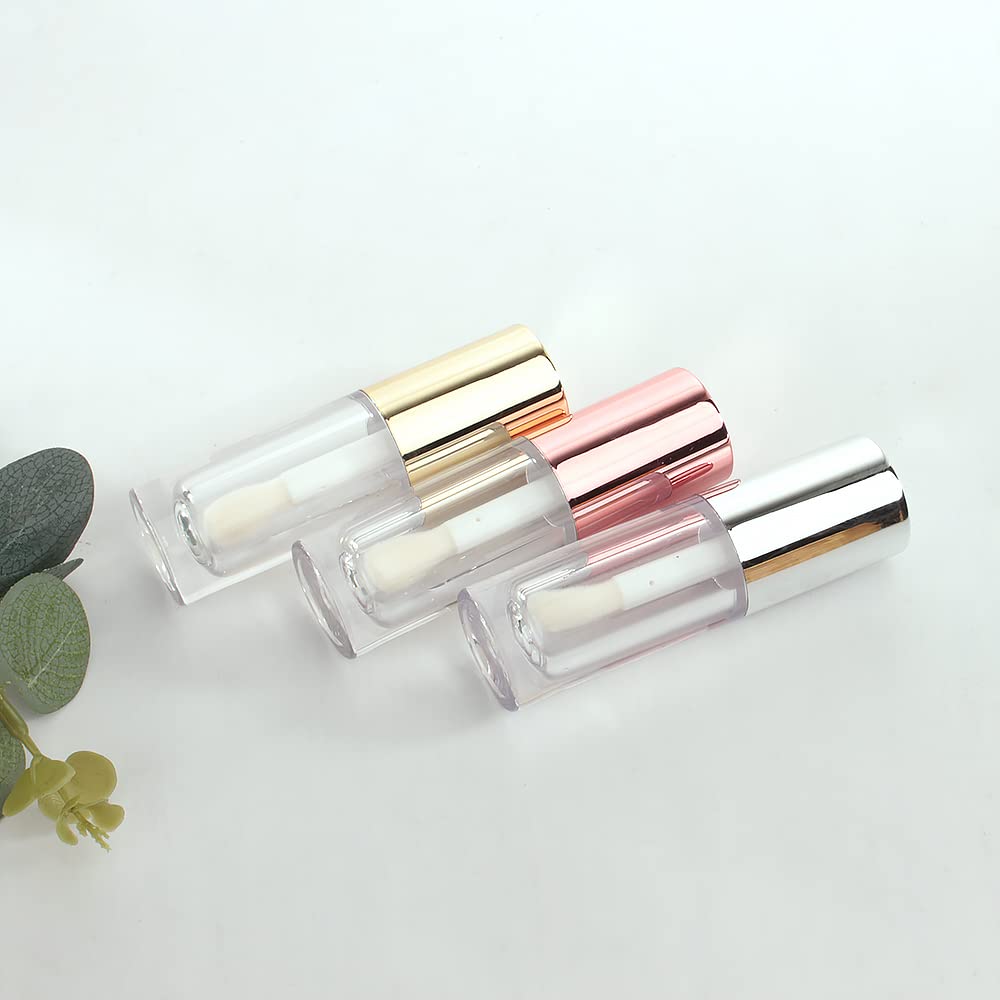 Cosidea 14Pcs Empty Gold 6Ml Big Doe Foot Wand Chunky Lip Gloss Tubes For Diy Lipgloss, White Round Lipgloss Containers Tubes Wi