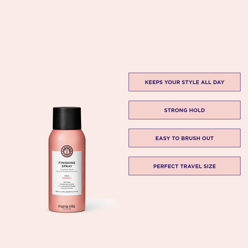 Maria Nila Finishing Spray, 100 Ml / 3.0 Oz, Hold 4/5, Antioxidant Preserves Hair Color, 100% Vegan & Sulfate/Paraben Free