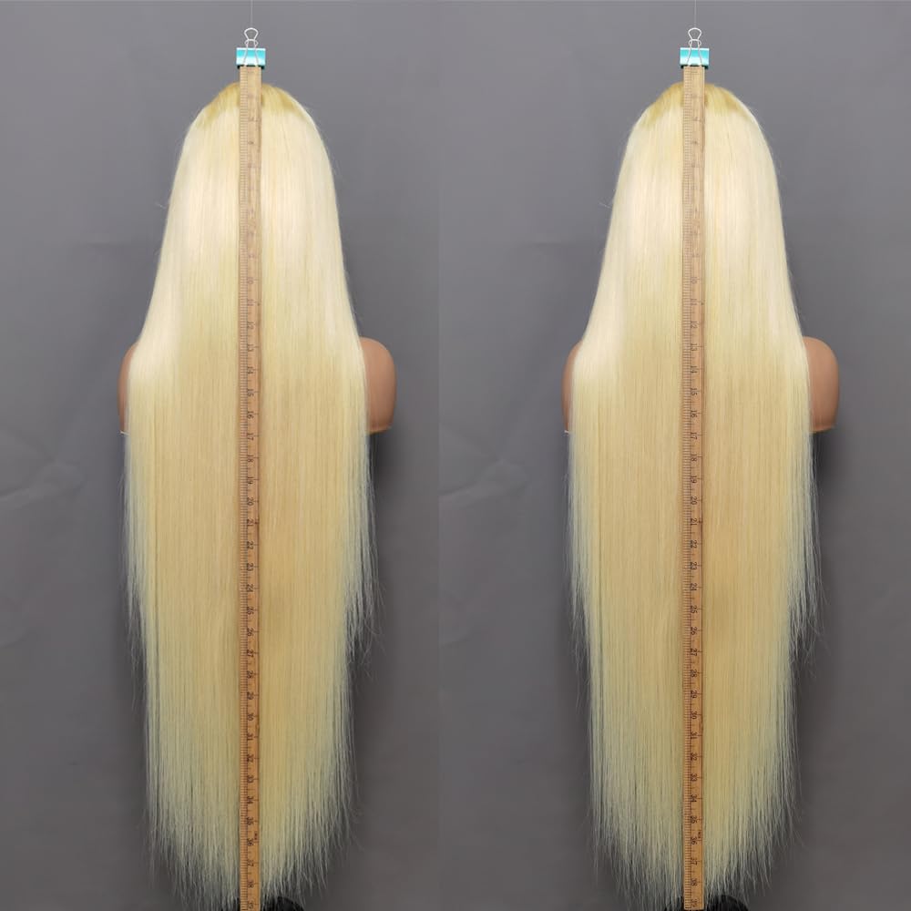 Supsyousf 28 Inch 13X6 Hd Straight Blonde Lace Front Wigs - Human Hair Pre-Plucked | 180 Density | Glueless Wigs | Baby Hair | 6