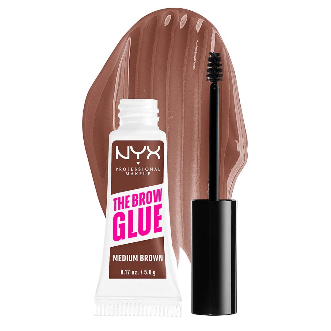 NYX PROFESSIONAL MAKEUP The Brow glue, Extreme Hold Tinted Eyebrow gel - Medium Brown