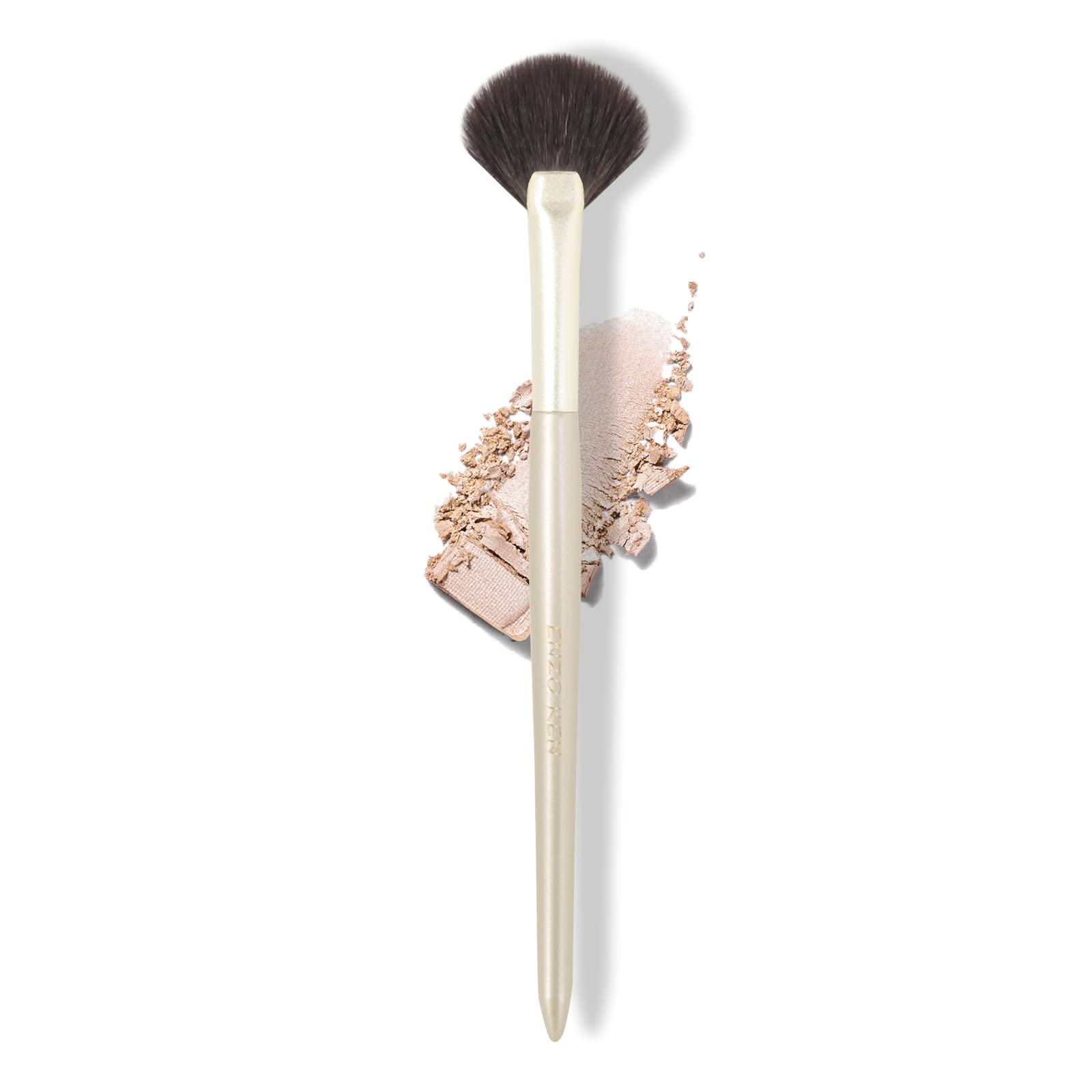 Enzo Ken Fan Makeup Brush, Natural Hair Makeup Brushes, Eye Makeup Fan Brush, Small Powder Brush, Nose Contour Brush For Makeup,