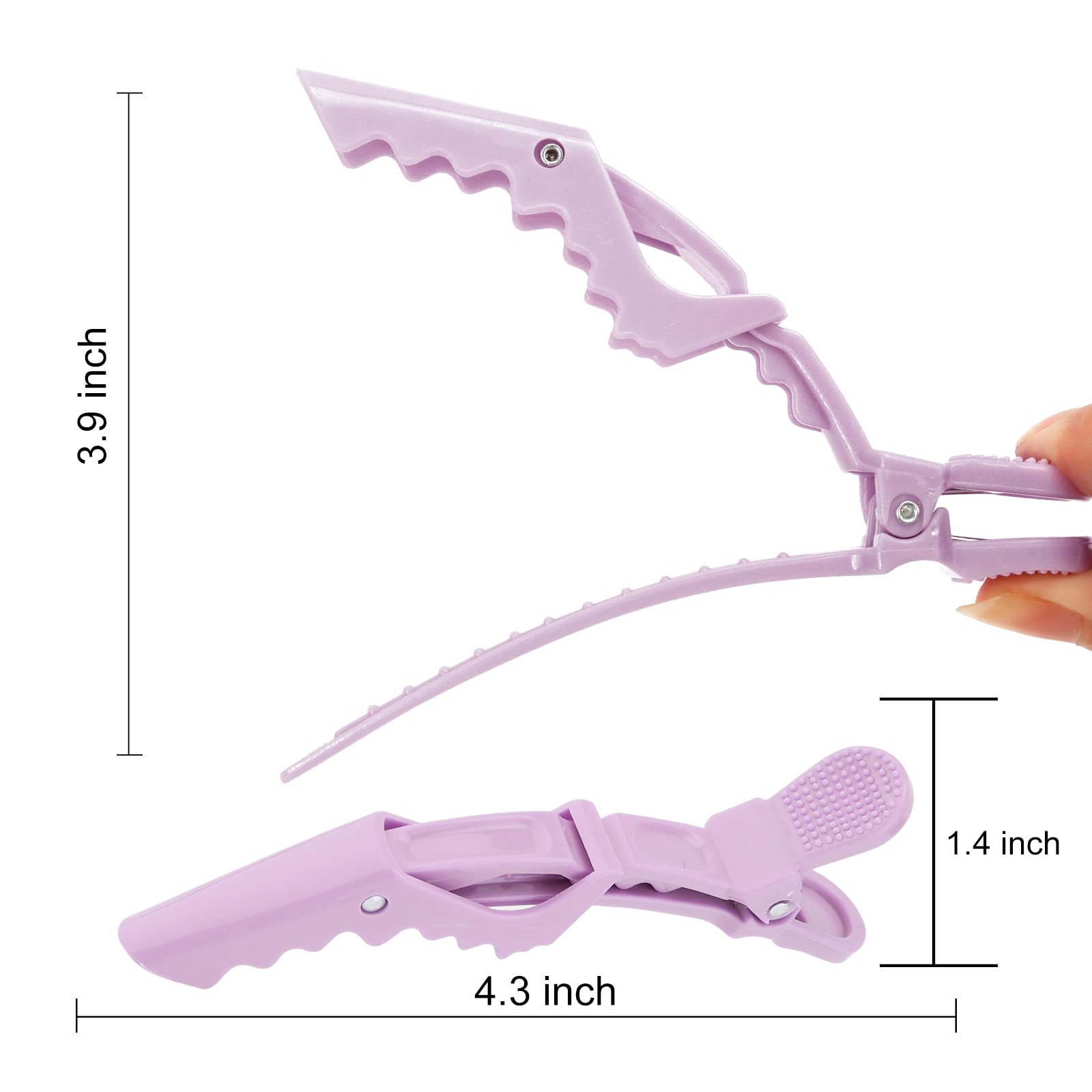 Ondder 14 Pcs Light Purple Alligator Hair Clips for Styling Sectioning Larger Salon Pro Hair Clips for Barber Hair Clips for Col