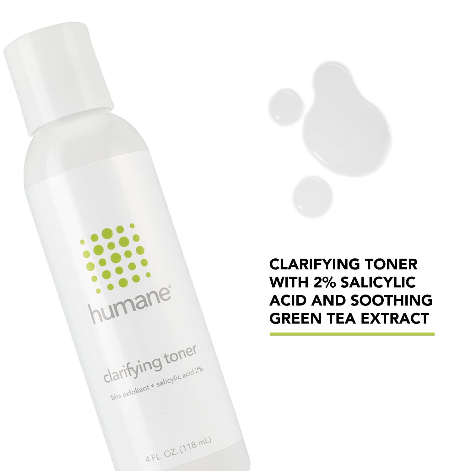 Humane Clarifying Toner for Face - 2% BHA Liquid Salicylic Acid - Pore Minimizer and Face Exfoliator - Gentle for All Skin Types