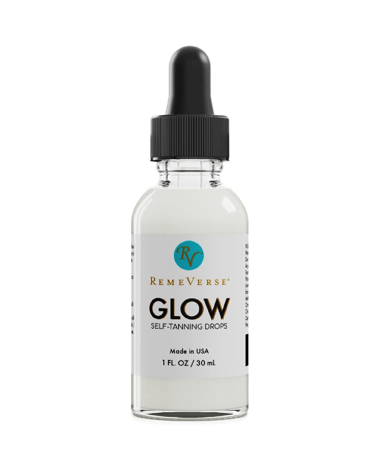 RemeVerse Glow Self-Tanning Drops with Aloe: Sunless Tanner for a Sun-Kissed Glow. Control Your Results by Adding Drops to Your 
