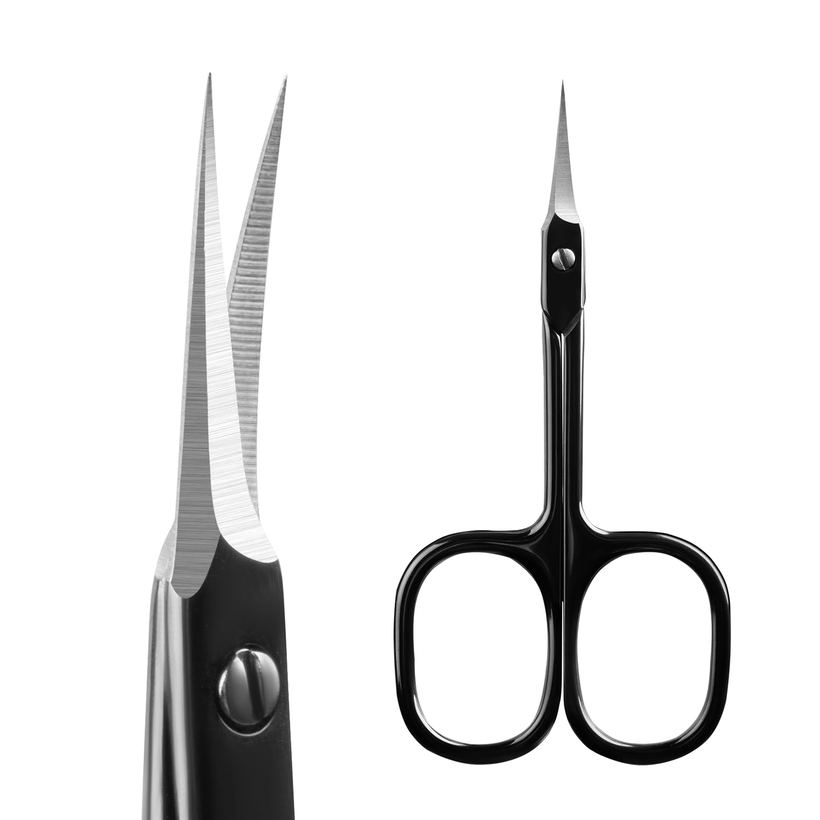 Velodios Professional Cuticle Scissors Extra Fine for Women and Men, Upgraded Curved Precise Pointed Tip Grooming Scissors for T