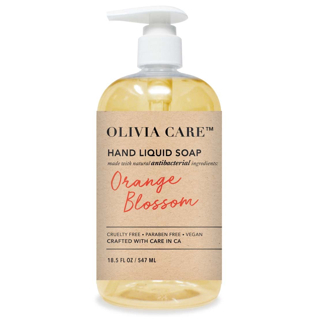 Olivia Care Antibacterial Hand Soap - Infused With Sage & Tea Tree Oil & Orange Blossom Fragrance, Cleansing, Germ-Fighting, Moi