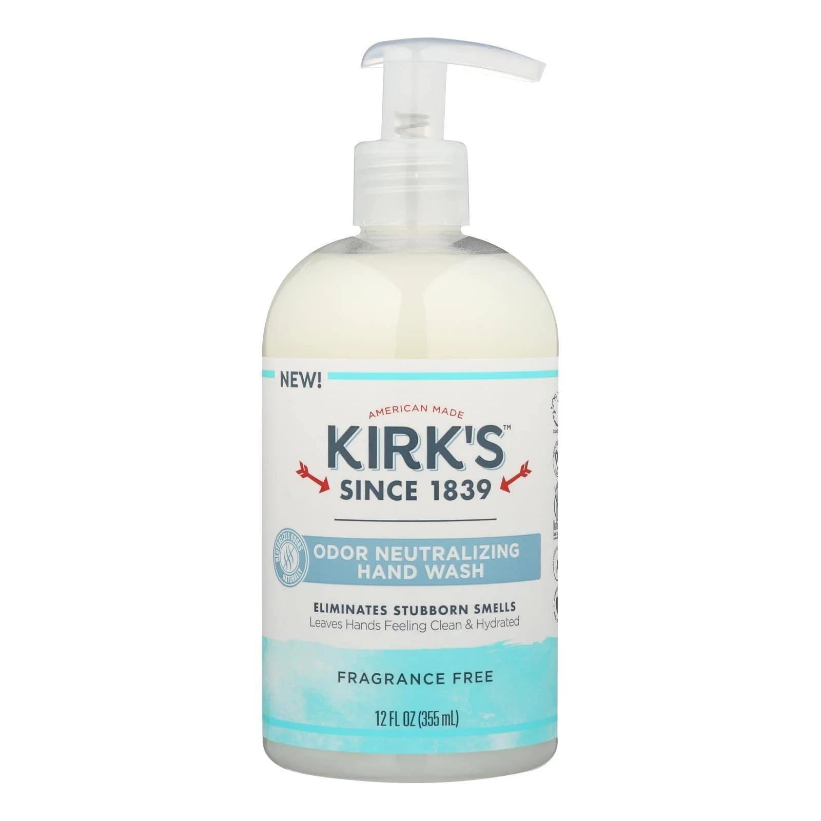Kirks Odor-Neutralizing Unscented Natural Hand Soap Castile Liquid Soap Pump Bottle  Moisturizing & Hydrating Kitchen Hand Wash