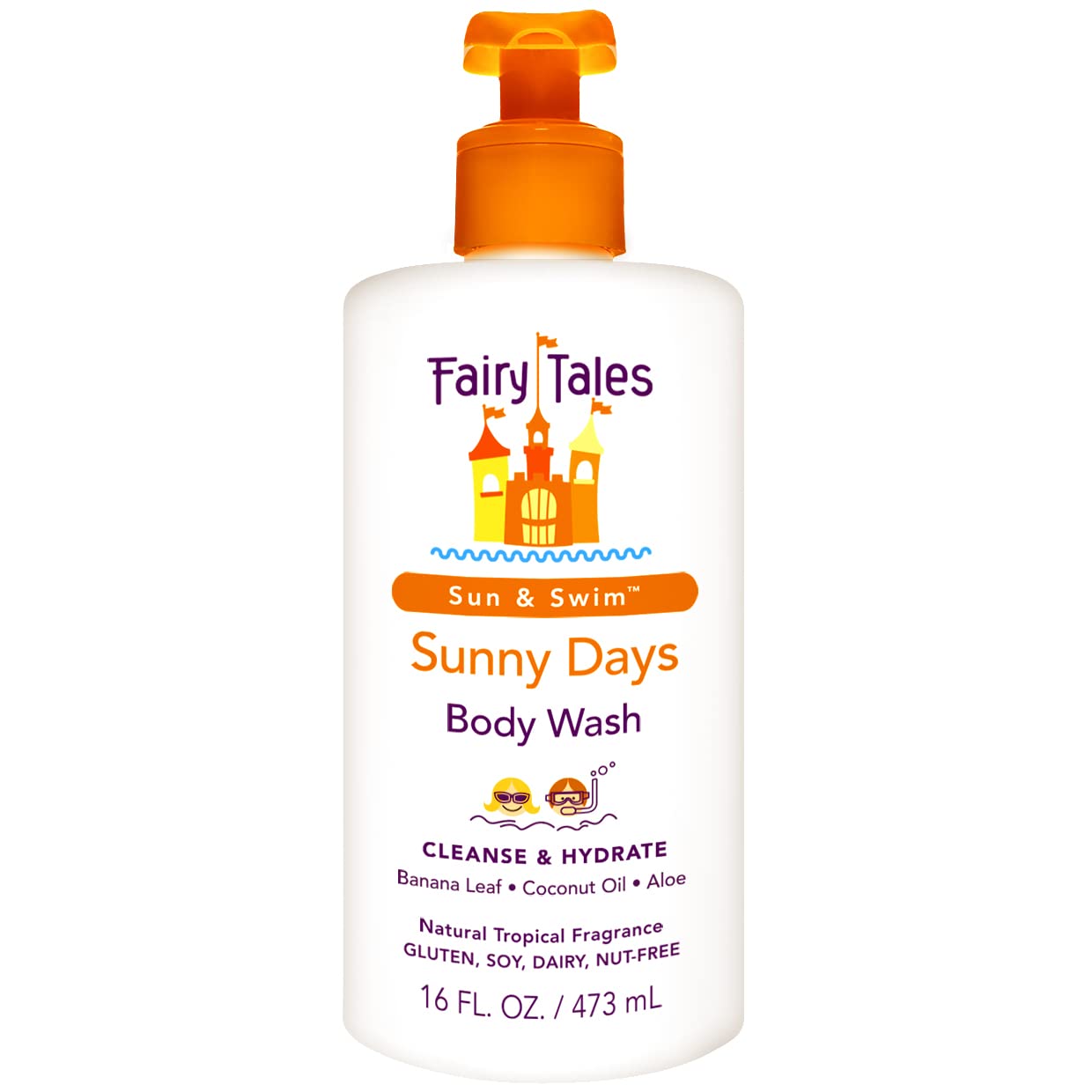 Fairy Tales Sunny Days Chlorine Removal Body Wash, For All Age Swimmers | After Swim Chlorine, Salt And Sunscreen Removal | No H