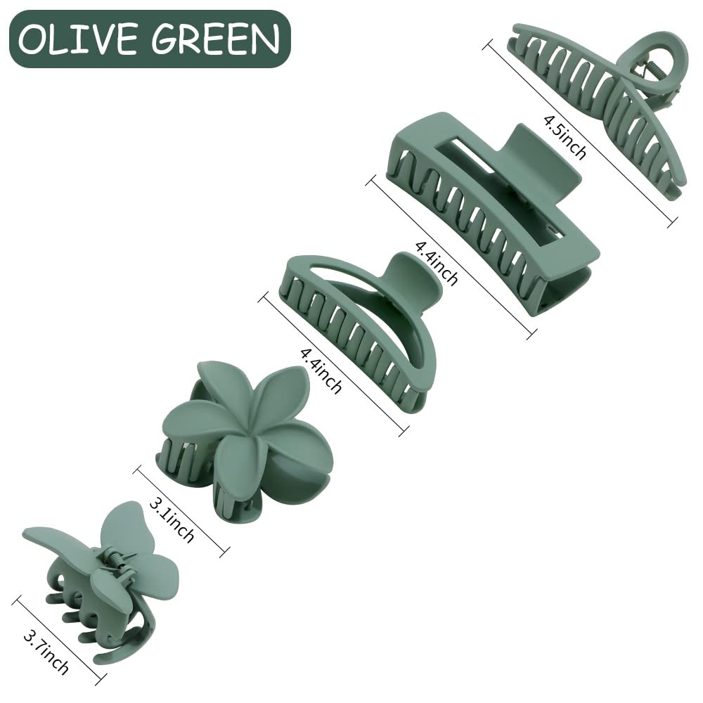 Ahoney 5 Pack Large Claw Hair Clips: Thick Hair Butterfly Flower Banana Clamps, Strong Hold Non-Slip Hair Accessories For Women