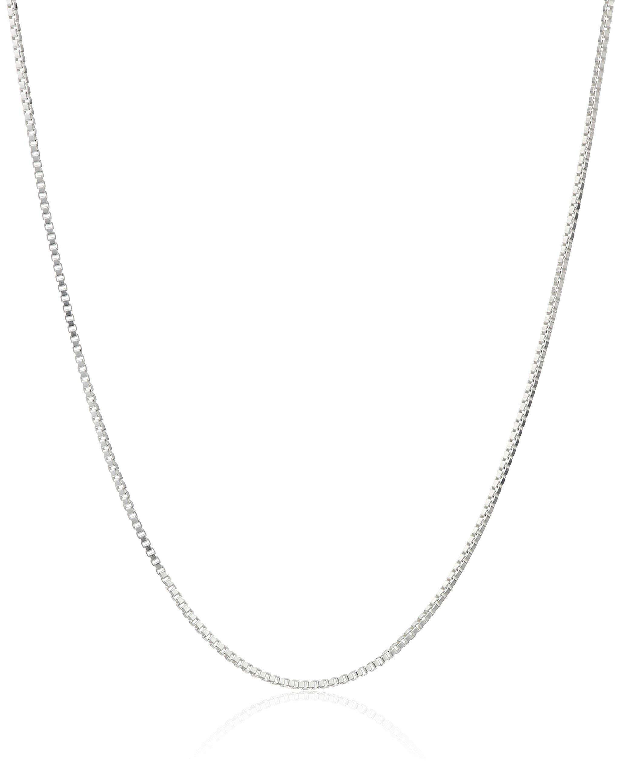 ARGENTO REALE Authentic 925 Sterling Silver Box Chain Necklace, Silver Box Link Necklace, Sterling Silver Chain 16-30 Inch, Made