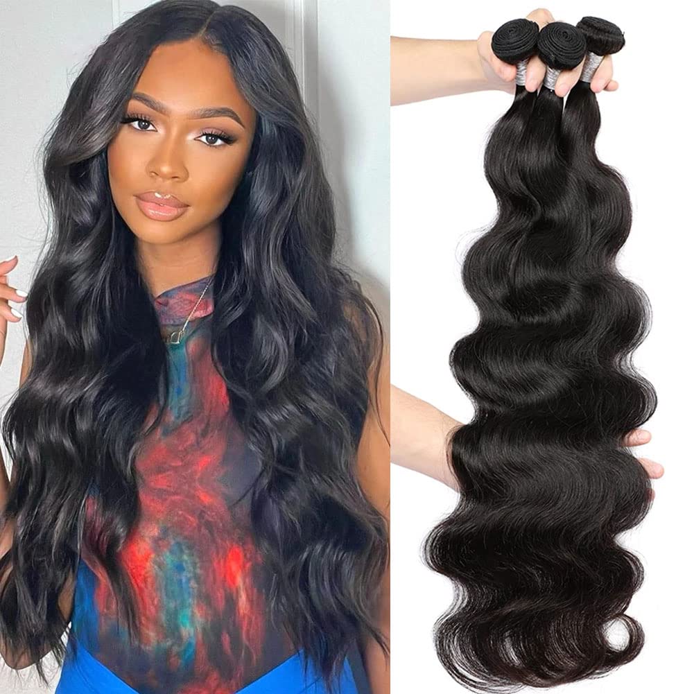 10A Brazilian Body Wave Bundles 24 26 28 Inch Human Hair Bundles 100% Unprocessed Virgin Hair Body Wave 3 Bundles Human Hair Wea